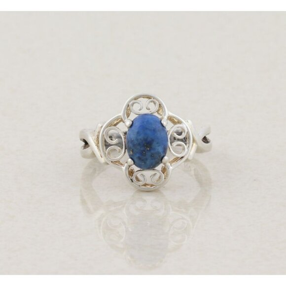Sterling Silver Lapis Lazuli Ring Size 6 1/4 - Picture 1 of 7
